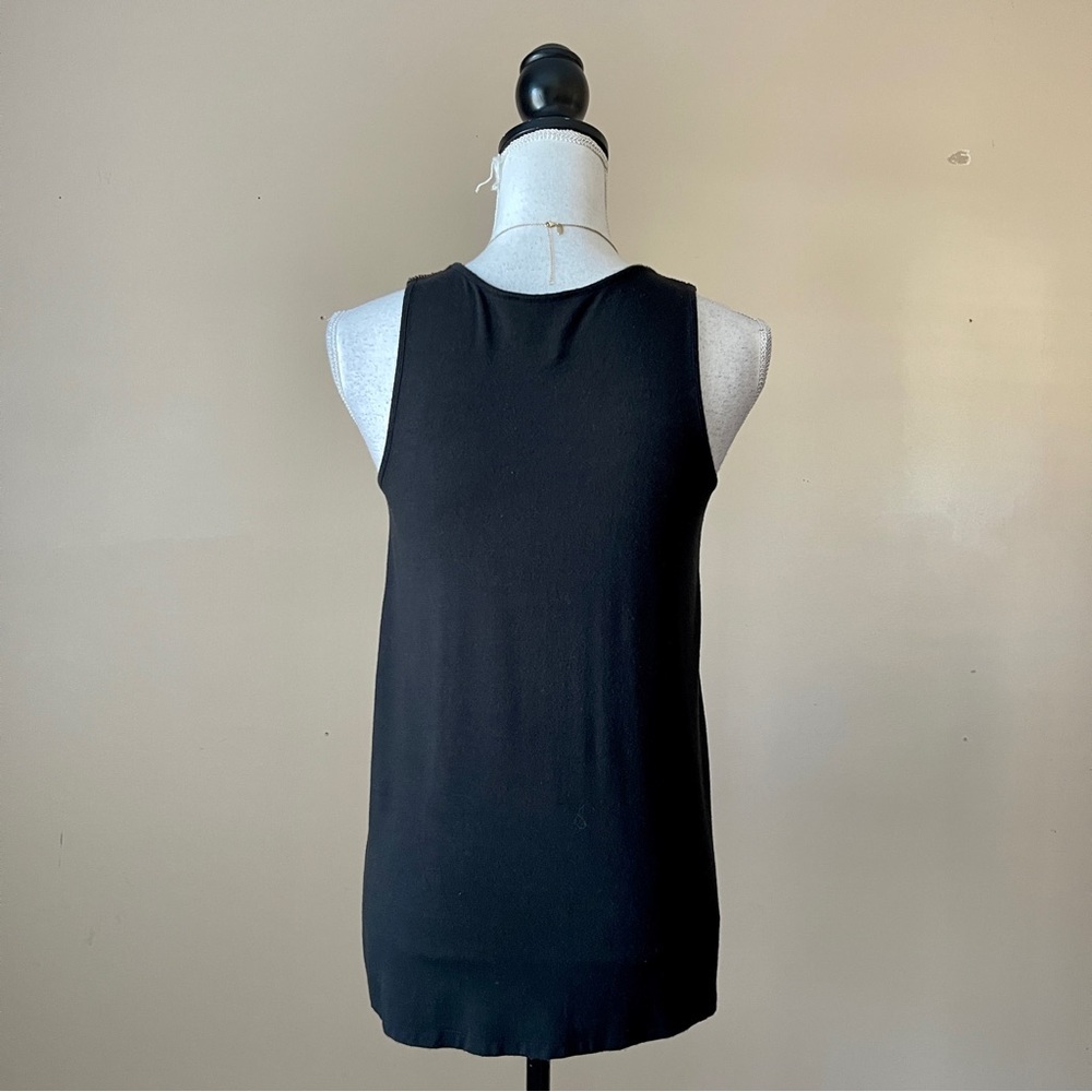 BOSTON PROPER | Black Beaded Neckline Tank Top Sz XS - Picture 6 of 7
